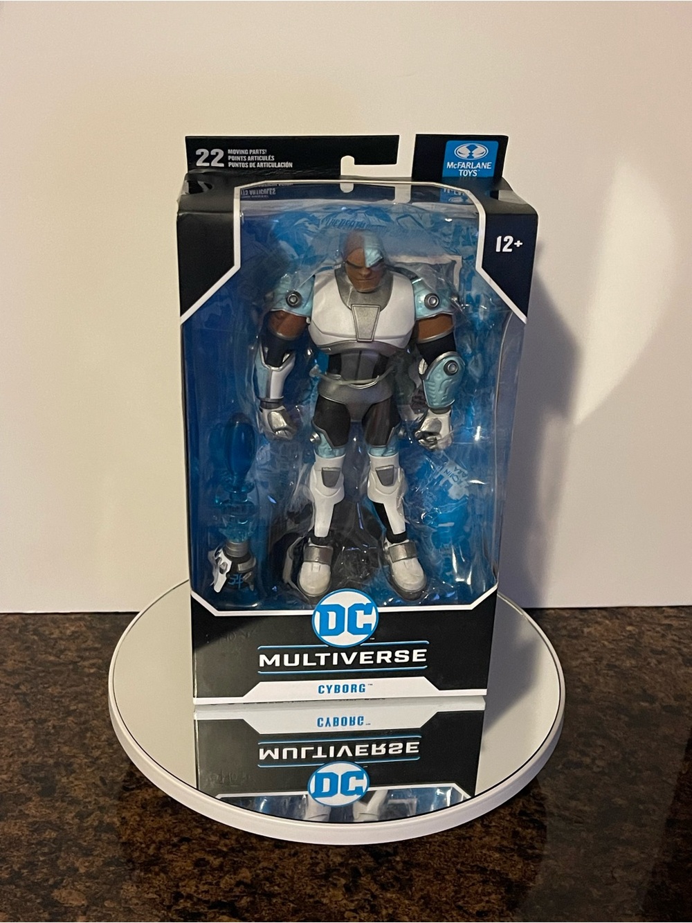 DC Comics Multiverse Cyborg Action Figure - Silver, Black, White, Blue Accents